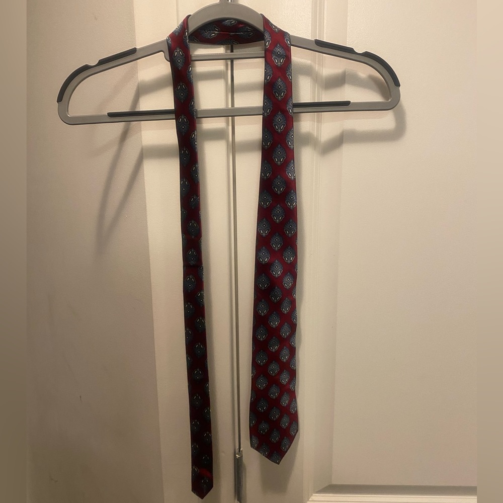 Dior Red and Blue Patterned Tie